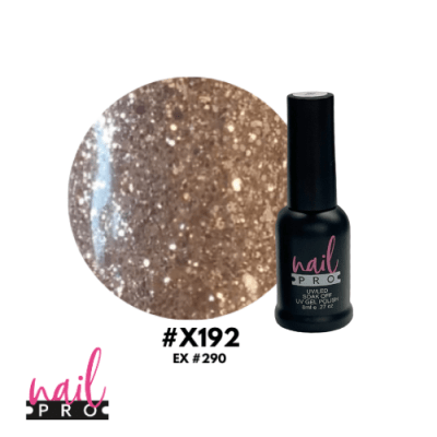 NAIL PRO Esmalte Permanente 8 ml X192 (ex290) Glitter Dorado1