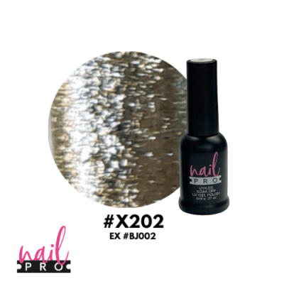 NAIL PRO Esmalte Permanente 8 ml X202 (exBJ002) Dorado glitter intenso1