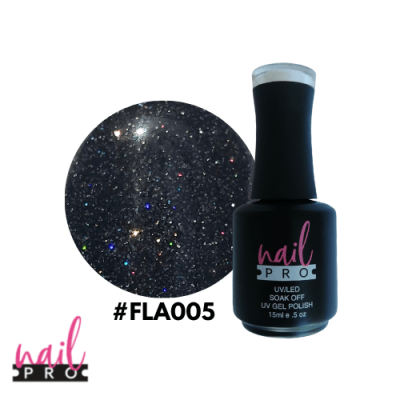 NAIL PRO Esmalte Permanente FLASH 005 REFLECTANTE Negro1