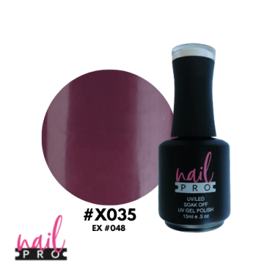 NAIL PRO Esmalte Permanente X035 Nude Morado Oscuro