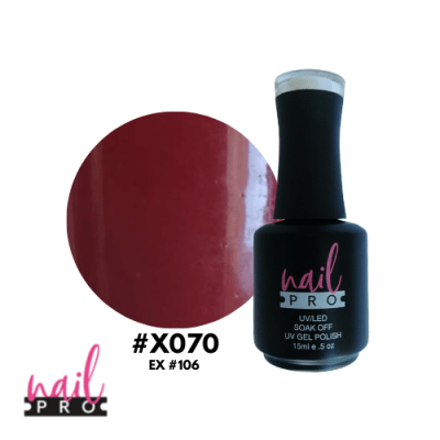 NAIL PRO Esmalte Permanente X070 Rojo Vino
