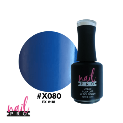 NAIL PRO Esmalte Permanente X080 Azul eléctrico