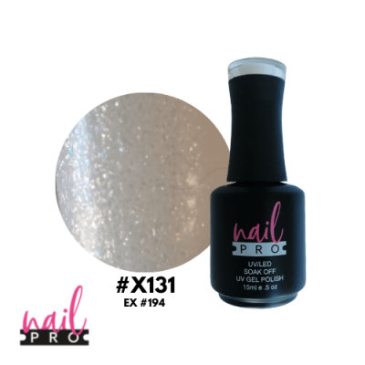 NAIL PRO Esmalte Permanente X131 Traslúcido micro glitter tornasol
