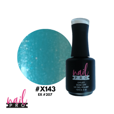NAIL PRO Esmalte Permanente X143 Calipso Glitter turquesa