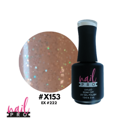 NAIL PRO Esmalte Permanente X153 Nude Glitter multicolor
