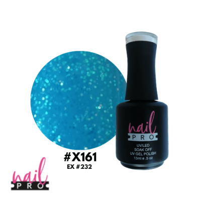 NAIL PRO Esmalte Permanente X161 Calipso Glitter turquesa