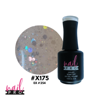 NAIL PRO Esmalte Permanente X175 Glitter Traslúcido holo