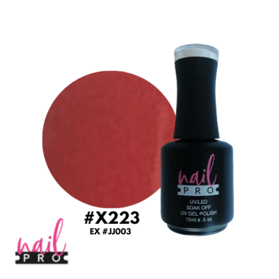 NAIL PRO Esmalte Permanente X223 Rojo Burdeo