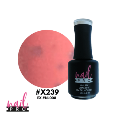 NAIL PRO Esmalte Permanente X239 Damasco manchitas celeste y verde