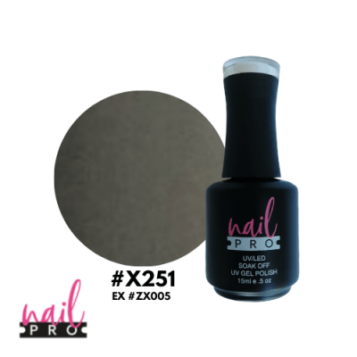 NAIL PRO Esmalte Permanente X251 Gris Claro