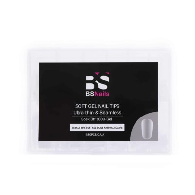 BSnails Tips Soft Gel 480 pcs – Small Natural Square ( Cortos)