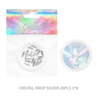 DANS Cristal Drop SILVER 20pcs 3*8