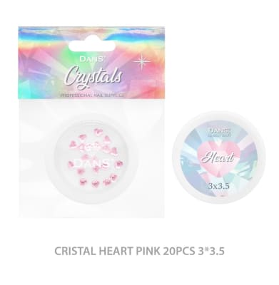 DANS Cristal Heart PINK 20pcs 3*3.5