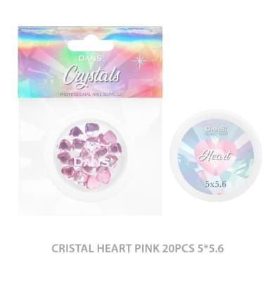 DANS Cristal Heart PINK 20pcs 5*5.6