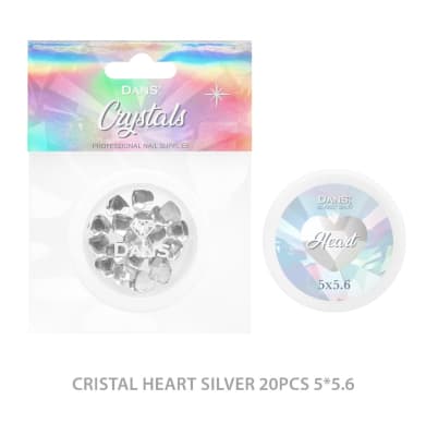 DANS Cristal Heart SILVER 20pcs 5*5.6