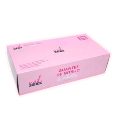 NAIL PRO Guantes Rosados M 100 unidades