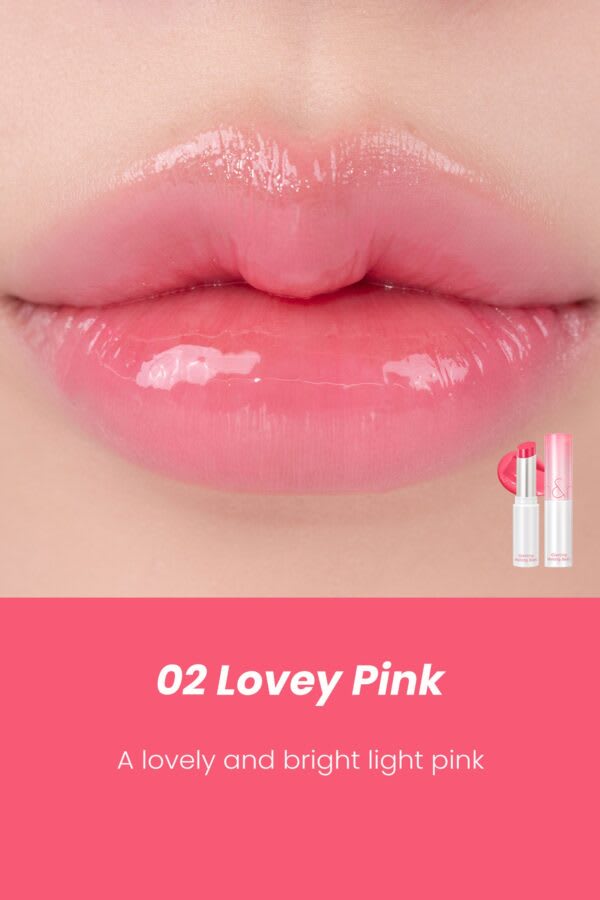 ROM&ND GLASTING MELTING BALM – Balsamo Labial #02 LOVEY PINK2