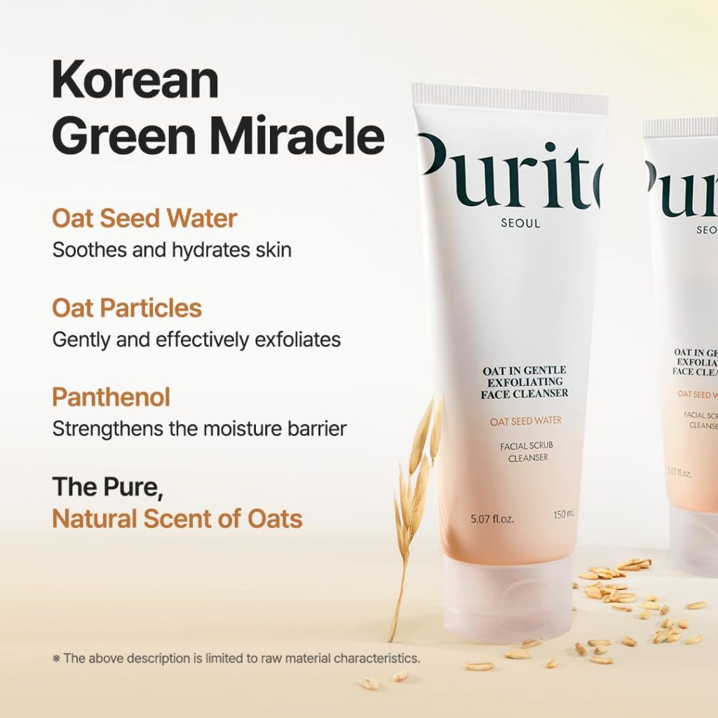 PURITO – Oat In Gentle Exfoliating Face Cleanser – Jabón Exfoliante Facial 150ml3