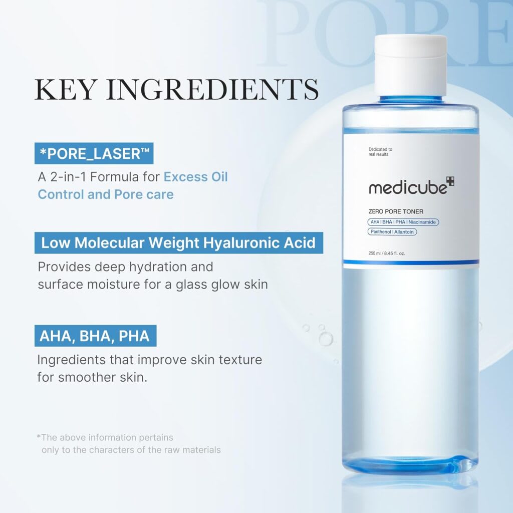 MEDICUBE Zero Pore Toner – Tónico exfoliante 250 ml3