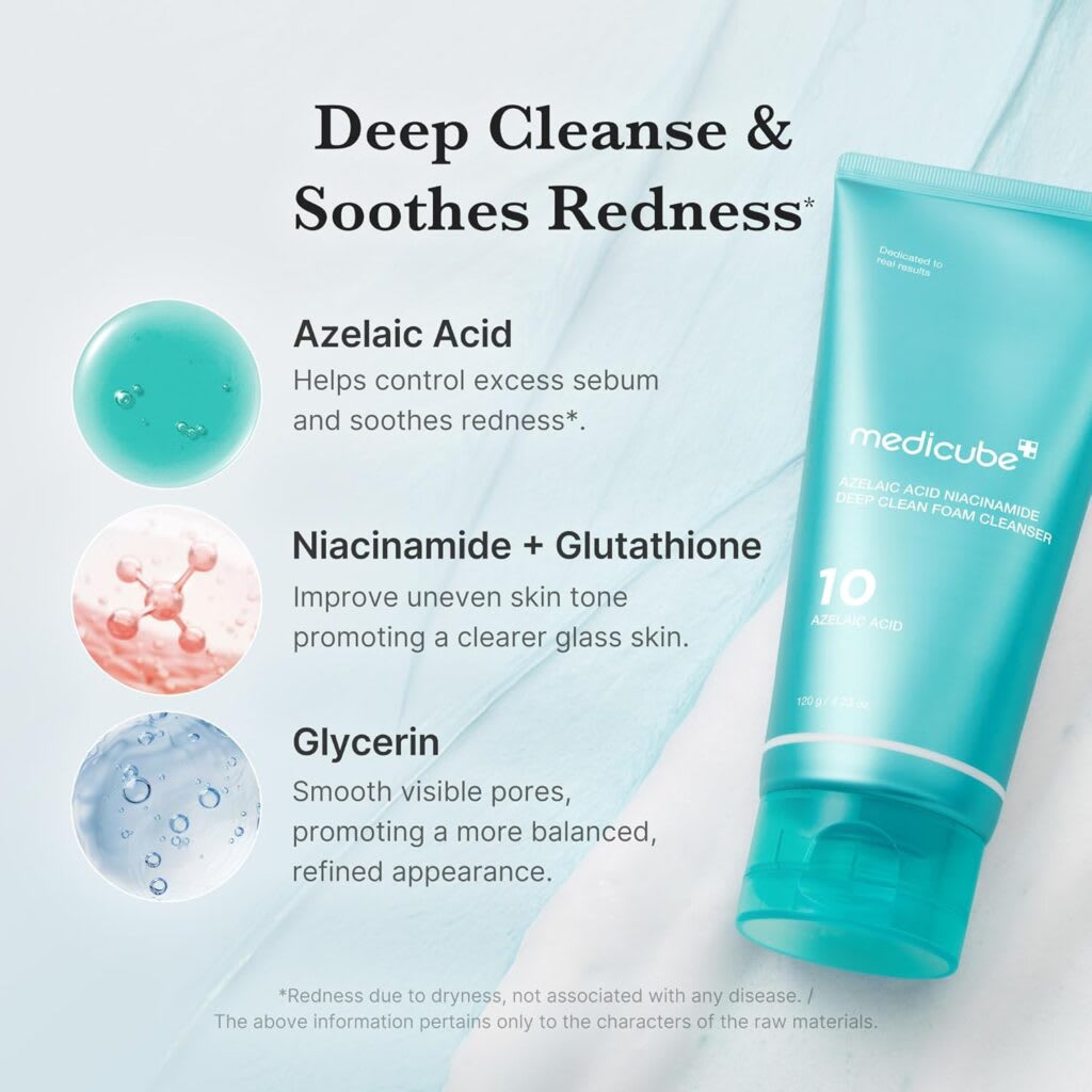 MEDICUBE – Azelaic Acid Niacinamide Deep Clean Foam Cleanser – 120g2
