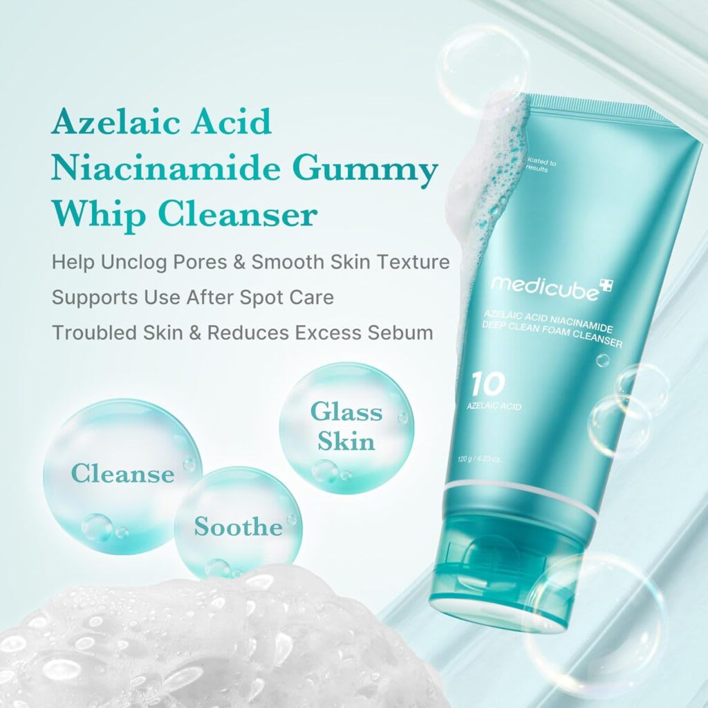 MEDICUBE – Azelaic Acid Niacinamide Deep Clean Foam Cleanser – 120g3