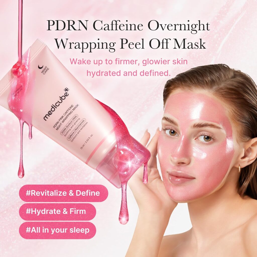 MEDICUBE PDRN PINK CAFFEINE WRAPPING MASK 75ML3