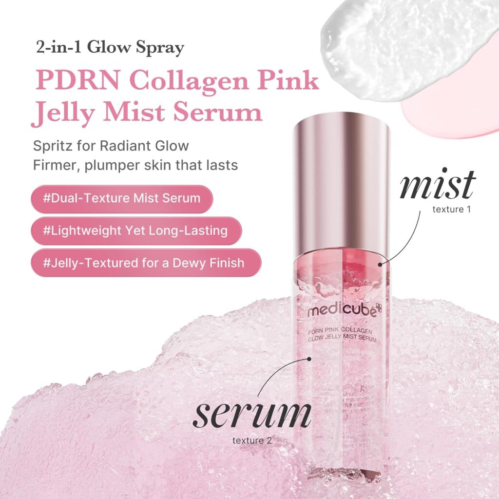 MEDICUBE – PDRN Pink Collagen Glow Jelly Mist Serum – Bruma Facial 100ml3