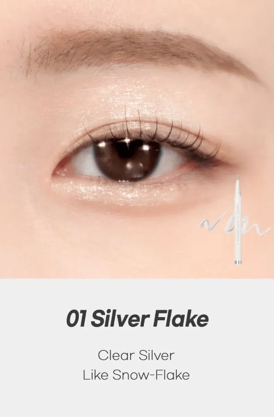 ROM&ND TWINKLE PEN LINER – Delineador Glitter #01 SILVER FLAKE2