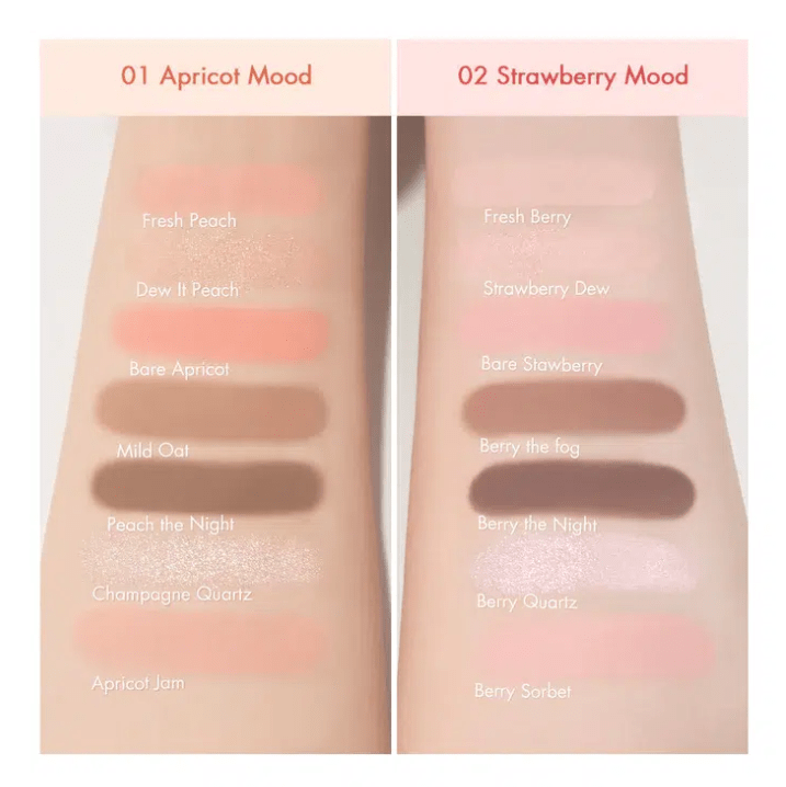 ROM&ND BARE LAYER PALETTE – Paleta de Sombras y Rubor #01 APRICOT MOOD3
