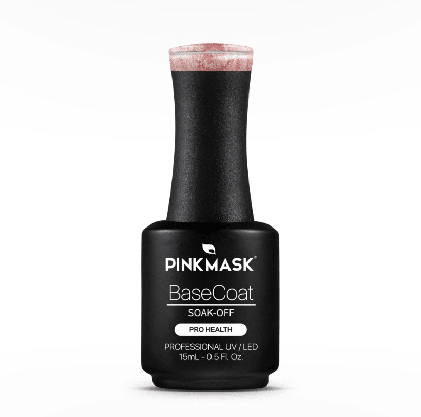 Rubber Base Coat - Sparkly Charm PINK MASK3