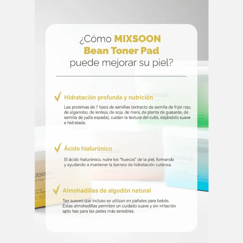 MIXSOON Bean Toner Pad – Almohadillas Exfoliantes 70 pzs5