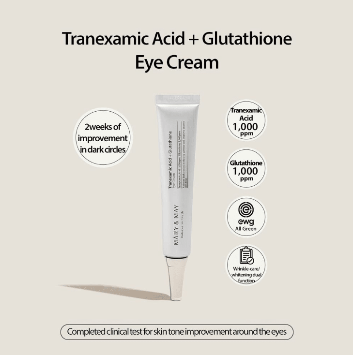 MARY&MAY Tranexamic Acid Eye Cream 30 ml – Crema Antiojeras – Pack con mini tallas de regalo2