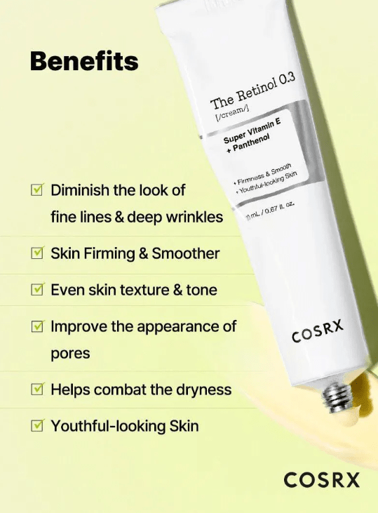 COSRX Retinol 0.3% Crema Facial – 20 ML5