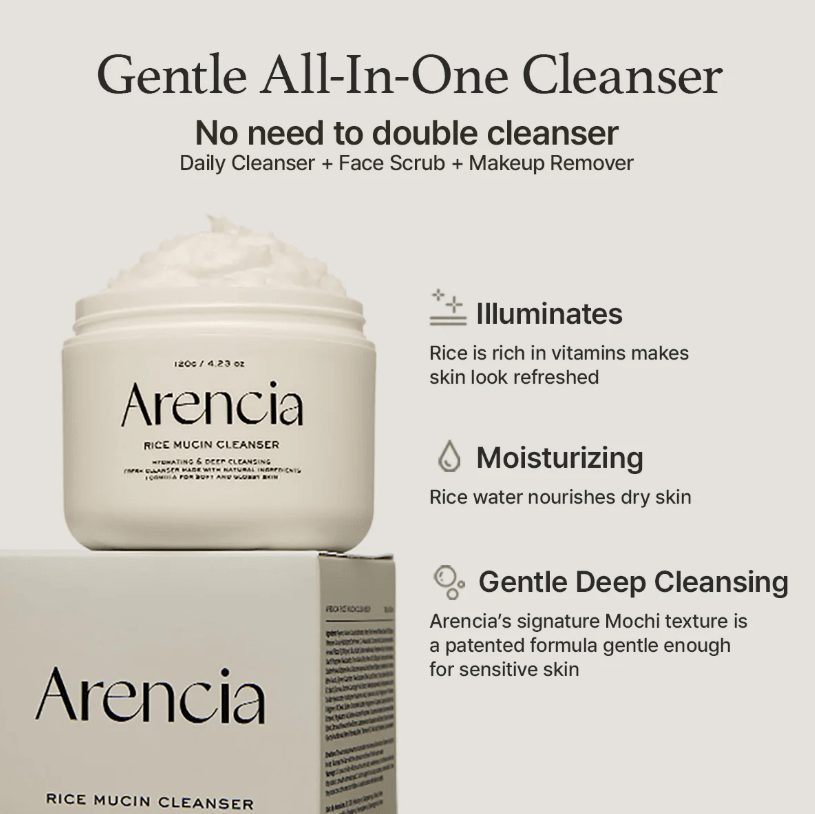 ARENCIA Rice Mochi Cleanser Mucin – Limpiador Facial 120 g2