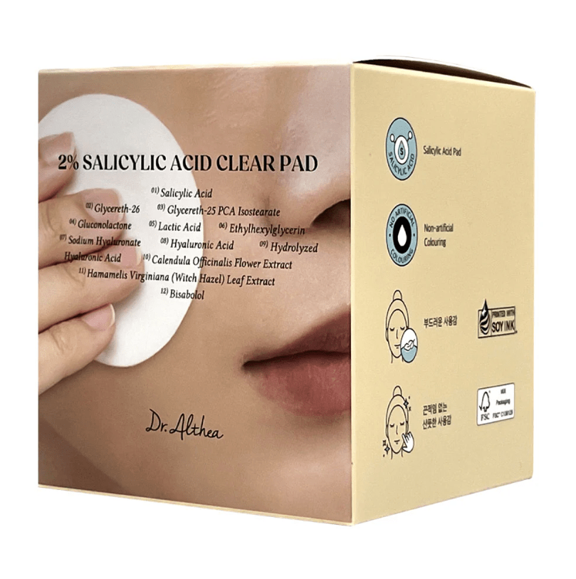 DR.ALTHEA – 2% Salicylic Acid Clear Pad – Almohadillas Exfoliantes – 60pzs2