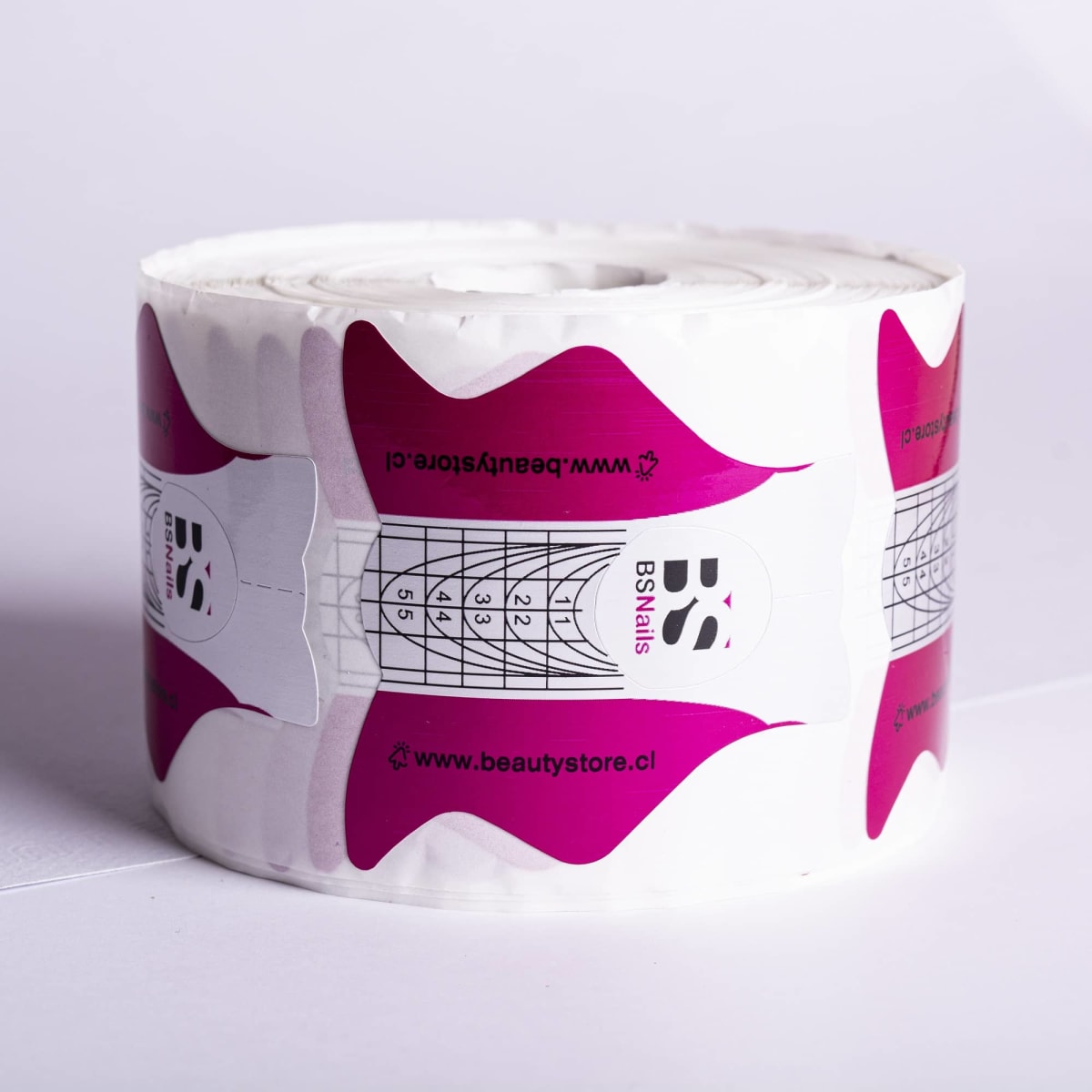 BSNAILS Molde Autoadhesivo Clasico Uñas Acrilicas -500 pc Rosado 0