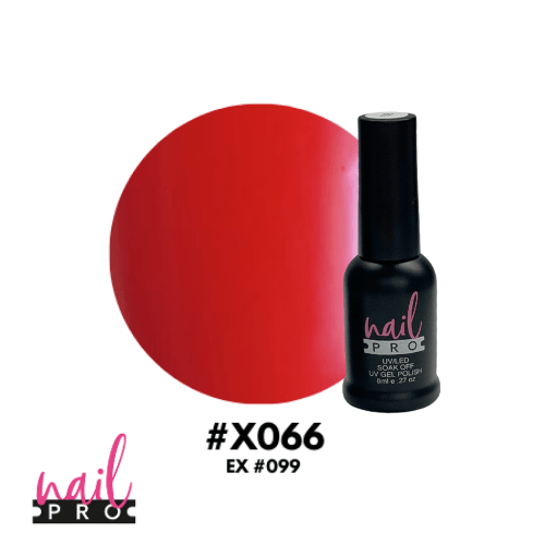 NAIL PRO Esmalte Permanente 8 ml X066 (ex099) Rojo Intenso 0
