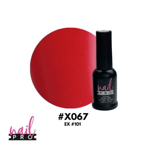 NAIL PRO Esmalte Permanente 8 ml X067 (ex101) Rojo italiano 0