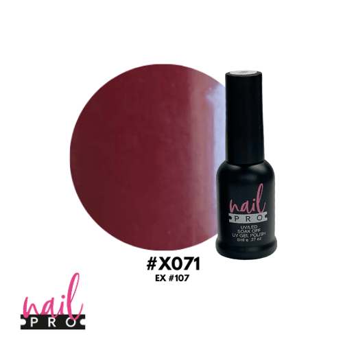 NAIL PRO Esmalte Permanente 8 ml X071 (ex107) Rojo Sangre de Toro 0