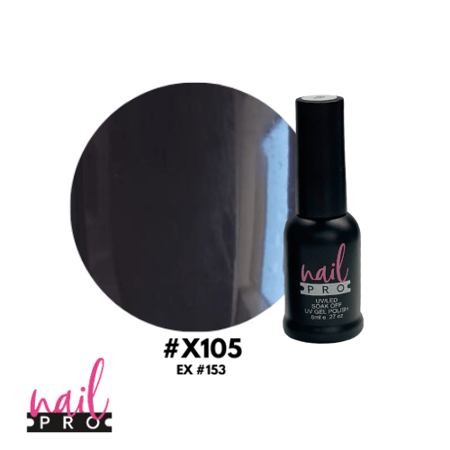 NAIL PRO Esmalte Permanente 8 ml X105 (ex153) Negro Intenso 0