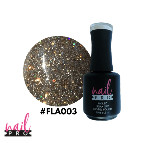 NAIL PRO Esmalte Permanente FLASH 003 REFLECTANTE Dorado 0