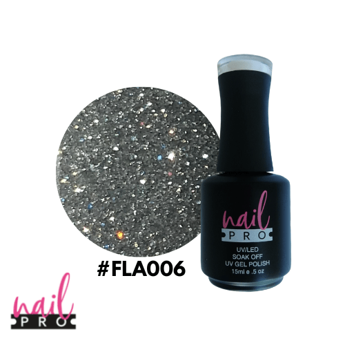 NAIL PRO Esmalte Permanente FLASH 006 REFLECTANTE Plateado 0