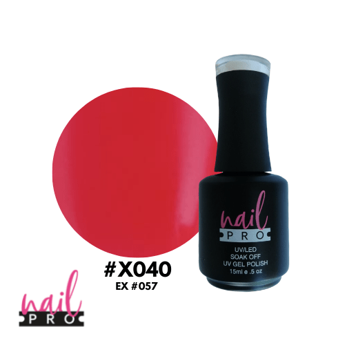 NAIL PRO Esmalte Permanente X040 Rojo Coral fluor 0