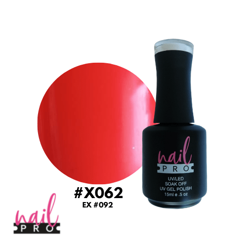 NAIL PRO Esmalte Permanente X062 Naranjo rojo Fluor 0