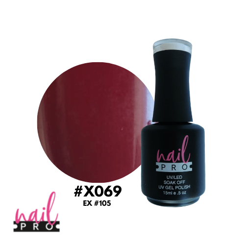 NAIL PRO Esmalte Permanente X069 Rojo Guinda 0