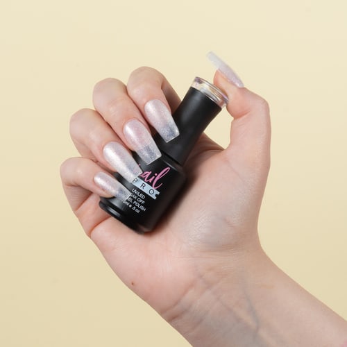 NAIL PRO Esmalte Permanente X131 Traslúcido micro glitter tornasol2