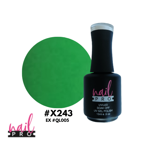 NAIL PRO Esmalte Permanente X243 Verde Manzana Fluor 0