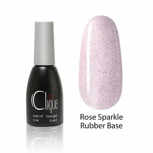 Base Rubber Sparkle Rose 12 ml CLIQUE 0