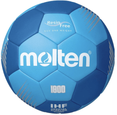 BALÓN DE HÁNDBOL SERIE F1800 RESINA FREE, TURQUESA/AZUL