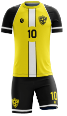 CAMISETA Y SHORT | MODELO R3, COLOR AMARILLO/NEGRO